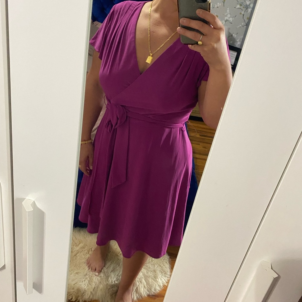 Purple Tahari Wrap Dress